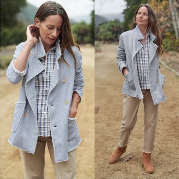 Frank & Eileen Belfast Gray Melange Triple Fleece Sweatshirt Peacoat Sz S - Picture 11 of 15